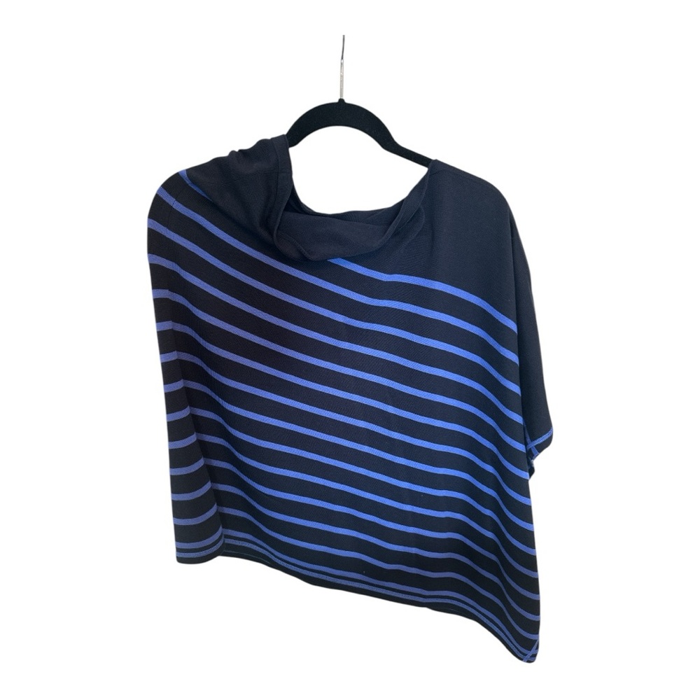 Talbot Blue Horizontal Striped Poncho (Size Medium)